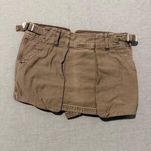 Free People Cargo Shorts Skirt Skort Brown Utility Buckle Waist Size 2